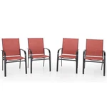 Patio Dining Chairs Set Of 4 Outdoor Textilene Furniture Red. Fixed Price $189.04.
