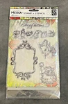 New Ranger Dina Wakley Media Scribbly Vintage Holiday Stamp + Stencil Set Xmas. Fixed Price $13.99.