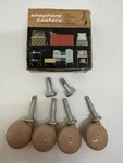 Vtg Mid Century Shepherd Casters 1 5/8" Beige Comet W Sockets Small Furniture. Fixed Price $14.95.
