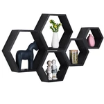 Phoenancee Hexagon Floating Shelves,wall Mounted Wood Farmhouse Storage Honey.... Fixed Price $64.61.