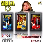 Nirvana Shadow Box Frame Set With 15CM Miniature Guitars Band Display Decor. Fixed Price $120.00.