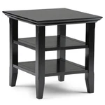 Simpli Home Acadian Solid Wood 19 " Square Transitional End Table In Black. Fixed Price $163.20.