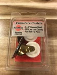 Vintage Nos Faultless 32253 Pair 1/4" Plate Style White Plastic Wheel Casters. Fixed Price $9.99.