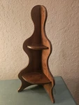 Vintage 1950'S Wood Corner Curio Shelf, 2 Tiered Curvededge Design-excellent. Fixed Price $80.00.