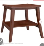 Hillsdale Furniture Preston Shower Vanity Stool, Walnut Color And Rectangle. Fixed Price $39.99.