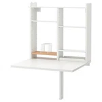Ikea Norberg Wall-mount Drop-leaf Table With Storage, White, 25 1/4 X 23 5/8 ". Fixed Price $137.74.