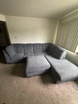 Ashley Furniture Gray Sectional Sofa Left Chaise 4-SEAT Cushion. Fixed Price $1900.00.