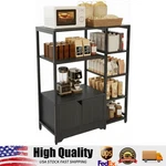 38.2" Tall Kitchen Storage Rack, 5-TIER Microwave Stand With Cabinet & Shelves. Fixed Price $53.24.