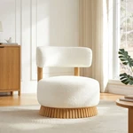 Modern Farmhouse Armless Chair, Wooden Base Featuring Thatched Roof Rod Design. Fixed Price $577.00.