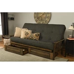 Kodiak Furniture Tucson Queen-size Wood Storage Futon-linen Charcoal Mattress. Fixed Price $925.10.
