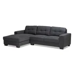 Baxton Studio Langley Dark Grey Sectional Sofa With Left Facing Chaise. Fixed Price $942.99.