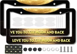 Universal Metal License Plate Frames Yellow Moon River Design, 2PCS Set. Fixed Price $18.21.