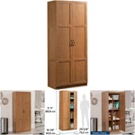 Pantry Cabinet Kitchen Storage Adjustable Shelves Highland Oak Bathroom. Fixed Price $546.99.