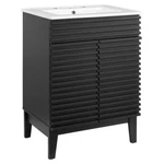 Modway Render Modern Style Wood Bathroom Vanity In Black And White. Fixed Price $358.99.