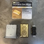 Raco Hubbell Floor Box Kit Polished Brass 6500BR-5. Fixed Price $29.95.
