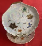 Vintage Lipper Mann Set Of 2 Tea Snack Plates Opalescent/gold Butterflies 8 Inch. Fixed Price $14.99.