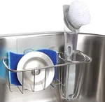3-IN-1 Sponge For Kitchen Sink With Dish Brush Holder, Stainless Steel Ca. Fixed Price $14.93.