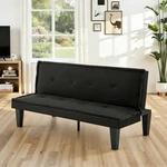 Black 62.99" Futon Sofa Bed, 5-LEVEL Adjustable Loveseat, Foldable Sleeper. Fixed Price $114.30.