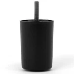 Daddy 3" Black Round Hdpe Plastic Sofa Leg, Set 2. Fixed Price $14.73.