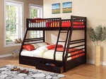 Cappuccino Finish Twin Over Full Youth Bunk Storage Bedroom Furniture Set. Fixed Price $899.00.