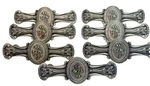 Set Of 7 Notting Hill NHP-613-PHT Fruit Bouquet Hand Tinted Pewter Drawer Pulls. Fixed Price $210.00.
