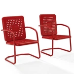 Crosley Furniture Bates Metal Patio Chair In Bright Red (set Of 2). Fixed Price $186.43.
