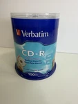 Verbatim Cd-r 700MB 80MIN 52X Blank Discs White Surface 100 Pack Spindle. Fixed Price $24.95.
