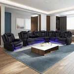 Power Recliner Sofa Sectional With Led Light For Living Room, Air Leather. Fixed Price $2823.99.