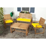 Safavieh Outdoor Collection Ozark 4-PIECE Patio Set Brown/yellow. Fixed Price $401.76.