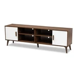 Baxton Studio Quinn 2-DOOR Wood Tv Stand White Brown. Fixed Price $219.99.