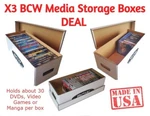 X3 Bcw Quality Media Storage Stackable Boxes 30 Dvd/video Games/xbox/manga Deal. Fixed Price $46.90.