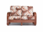 Walnut Rattan Living Room Furniture Loveseat (choice Of Fabrics) (#1791AW). Fixed Price $1799.00.