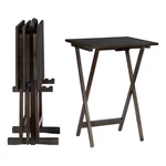 Linon Lisbon Five Piece Plank-style Top Tray Table Set Rustic Gray Wash Wood. Fixed Price $141.34.