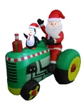 Inflatable Christmas Santa Tractor Yard Decor Airblown Up Holiday Lighted. Fixed Price $169.97.