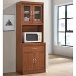 Hodedah Kitchen Cabinet With 1 Drawer Plus Space For Microwave Cherry Wood. Fixed Price $188.00.
