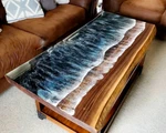 48" 24" Epoxy Wooden Coffee Table Top Handmade Work Home Furniture. Fixed Price $1192.40.