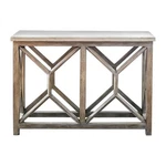 Pick Up Only Uttermost Catali 41" Wide Oatmeal Wash Wood & Stone Console Table. Fixed Price $369.99.