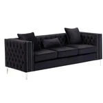 Lilola Home Lorreto Button Tufted Black Velvet Fabric Glam Sofa. Fixed Price $635.31.