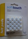 Waxman Softtouch 84-PACK 3/8-IN Oatmeal Round White Felt Pad Sealed. Fixed Price $11.99.