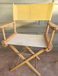 Yellow Telescope Commander Folding Director Chair 36" Tall Stamped 2/83, Usa Vtg. Fixed Price $50.00.