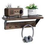 Coat Rack Wall Mount With Shelf - Black Walnut Solid Wood, Ho.... Fixed Price $47.19.