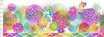 Unusual Garden Flowers Fabric Border By The 1/2 Yard! Beginning Yenter. Fixed Price $7.50.