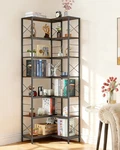 7 Tier Industrial Corner Bookshelf Large Bookcase Display For Living Room. Fixed Price $115.99.
