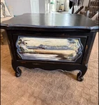 Guildmaster Rustic French Country Mahogany Table W/ Drawer Solid Wood Farmho. Fixed Price $400.00.