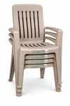 Adams Mission High Back Stacking Chair Desert Clay Resin Outdoor Patio Lot Of 4. Fixed Price $250.00.