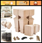 Set 4 Wooden Furniture Legs 6" Unfinished Bun Feet For Sofa Cabinet Table. Fixed Price $46.99.