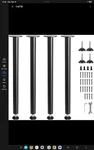 Vevor 28" Solid Steel Adjustable Desk Legs Office Furniture Set 4 Black. Fixed Price $32.99.