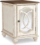 Signature Design By Ashley Realyn Farmhouse Chair Side End Table With Cabinet Fo. Fixed Price $362.99.
