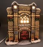 Lefton Colonial Village 1987 - Engine No 5 #06342 Light Up W/ Storage Box. Fixed Price $19.99.