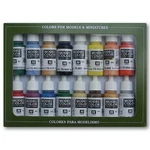 Vallejo Model Basic Colors Usa Acrylic Paint Set Of 16. Fixed Price $55.99.